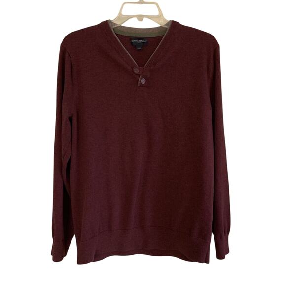 Banana Republic Men’s Pullover 100% Cotton Sweater Red/Maroon Size Large - Picture 7 of 13